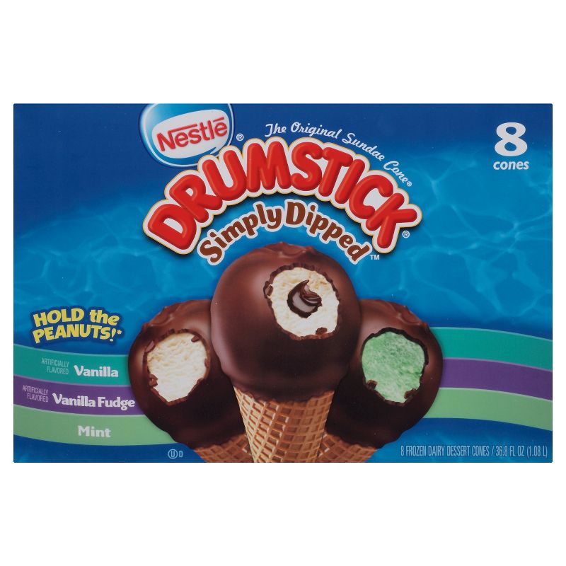 Nestle Simply Dipped Drumstick Frozen Dessert Cones- 8ct