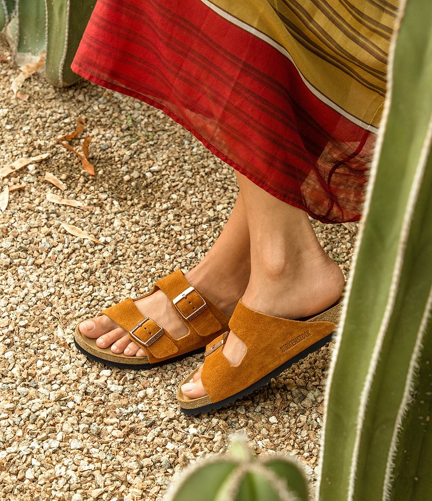 Birkenstock Women's Arizona Suede Dual Adjustable Buckle Strap Sandals