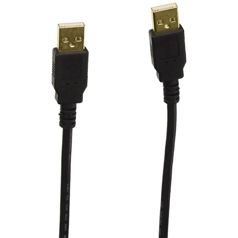 105442 3ft USB 20 A Male to A Male 2824AWG Cable Gold Plated Black for Data Transfer Hard Drive Enclosures Printers Modems Cameras and More