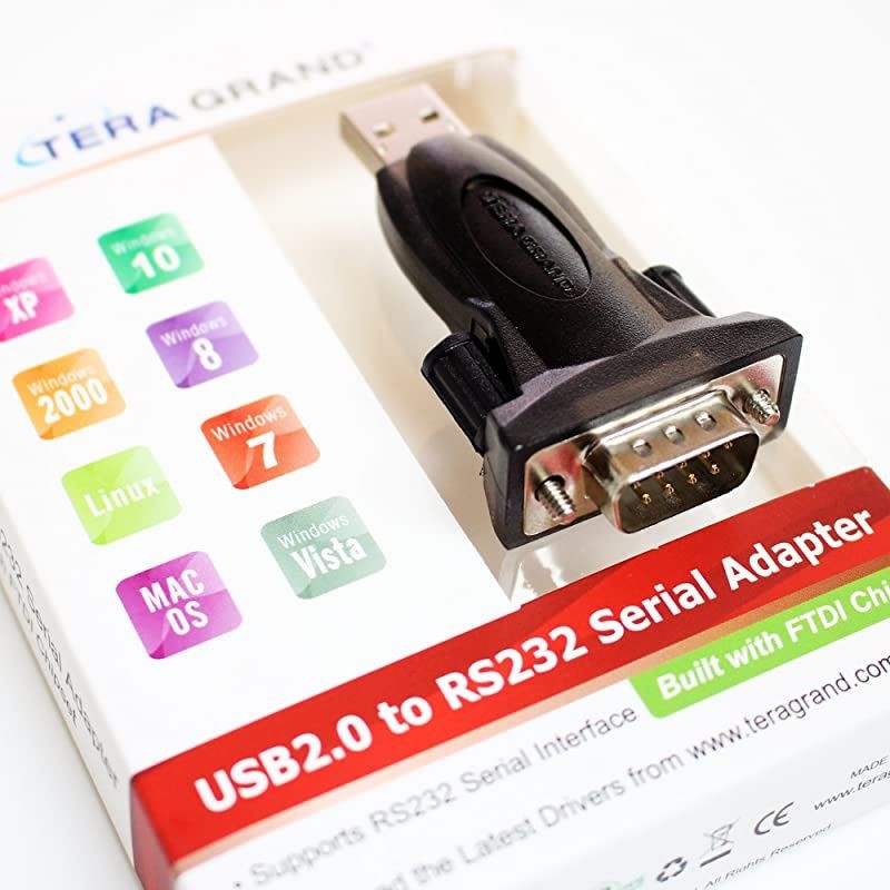 Premium USB 2.0 to RS232 Serial DB9 Adapter - Supports Windows 10, 8, 7, Vista, XP, 2000, 98, Linux and Mac - Built with FTDI Chipset
