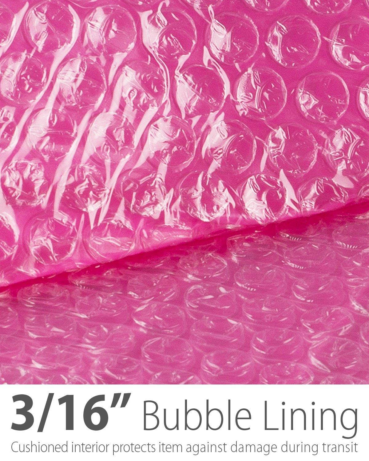 Fosmon #0 Colored Pink Poly Bubble Mailer 6.5 x 10, Wide 6 x 10 Padded Shipping Envelopes (300 Pack)