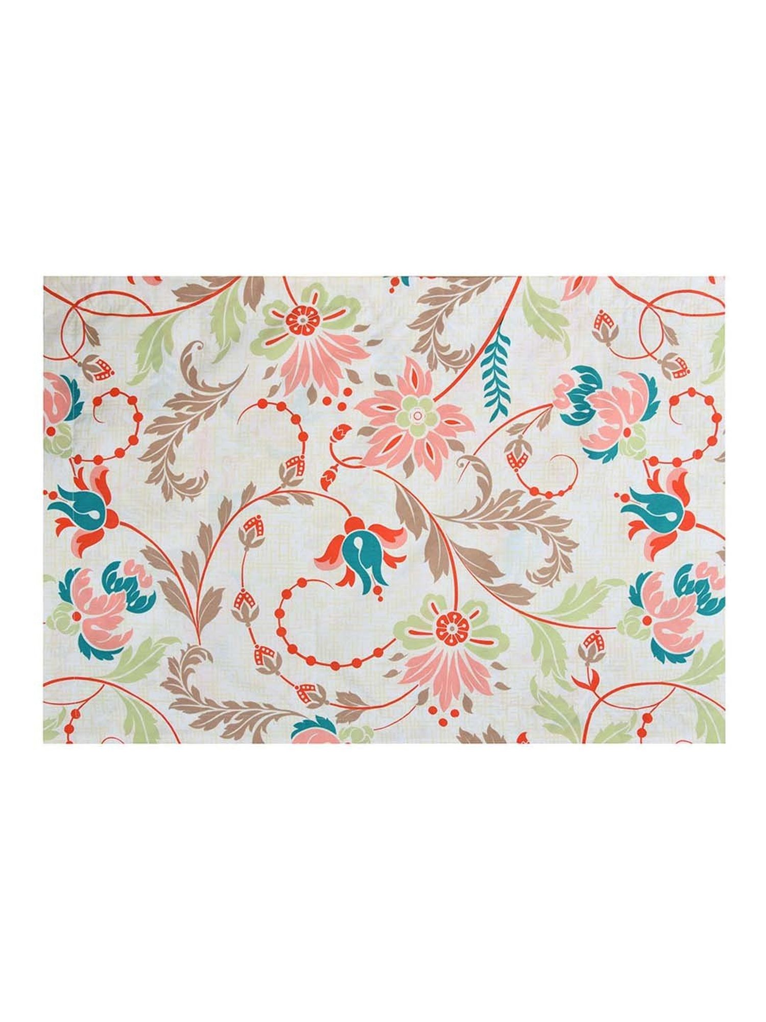 @Home Arias Multicolor 225 TC Cotton Satin Single Bedsheet with 1 Pillow Cover