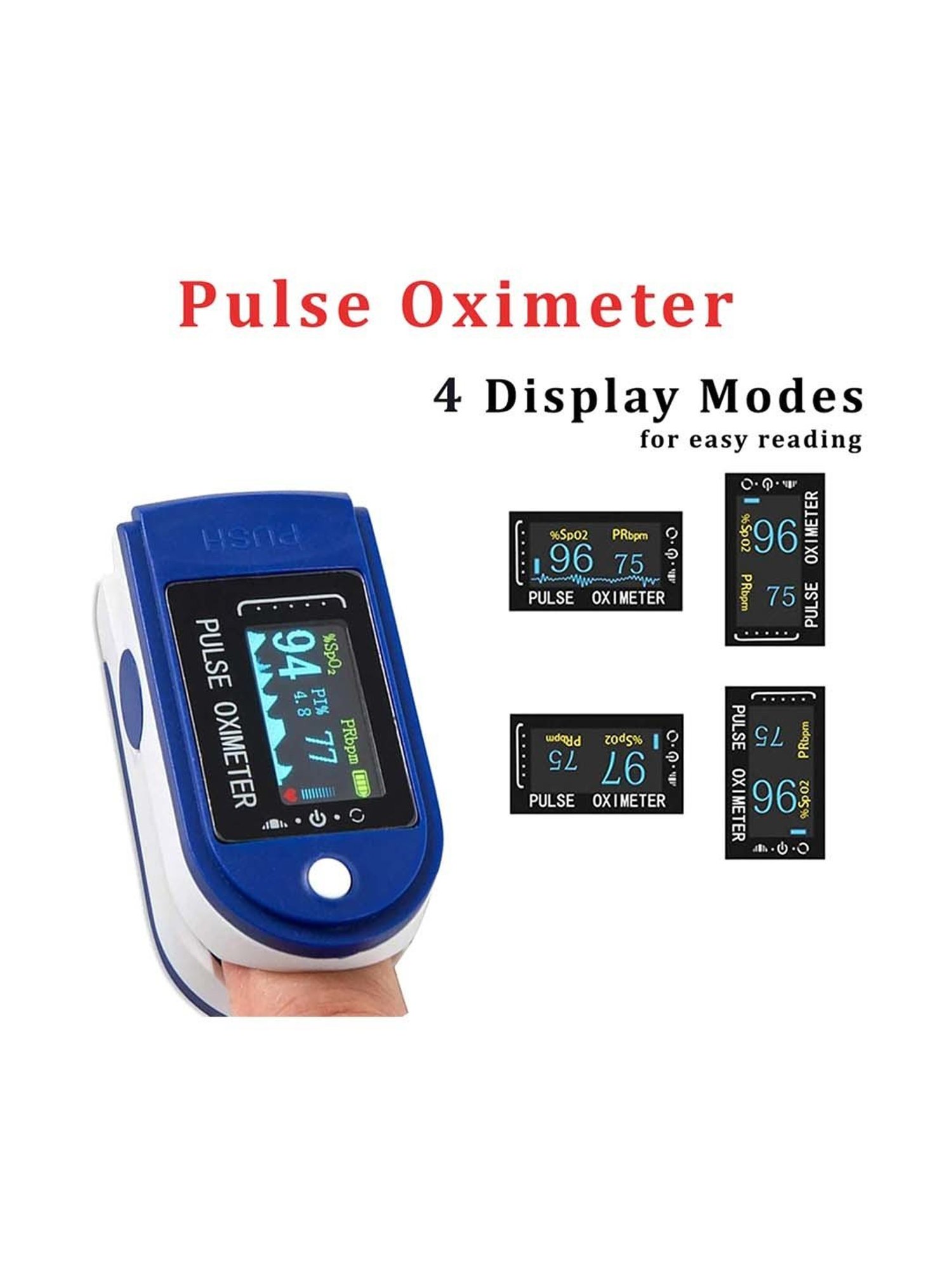 MCP Fingertip OLED Type Pulse Oximeter (Blue)
