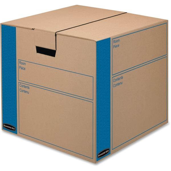 Bankers Box SmoothMove Prime Medium Moving Boxes 18l x 18w x 16h Kraft/Blue 8