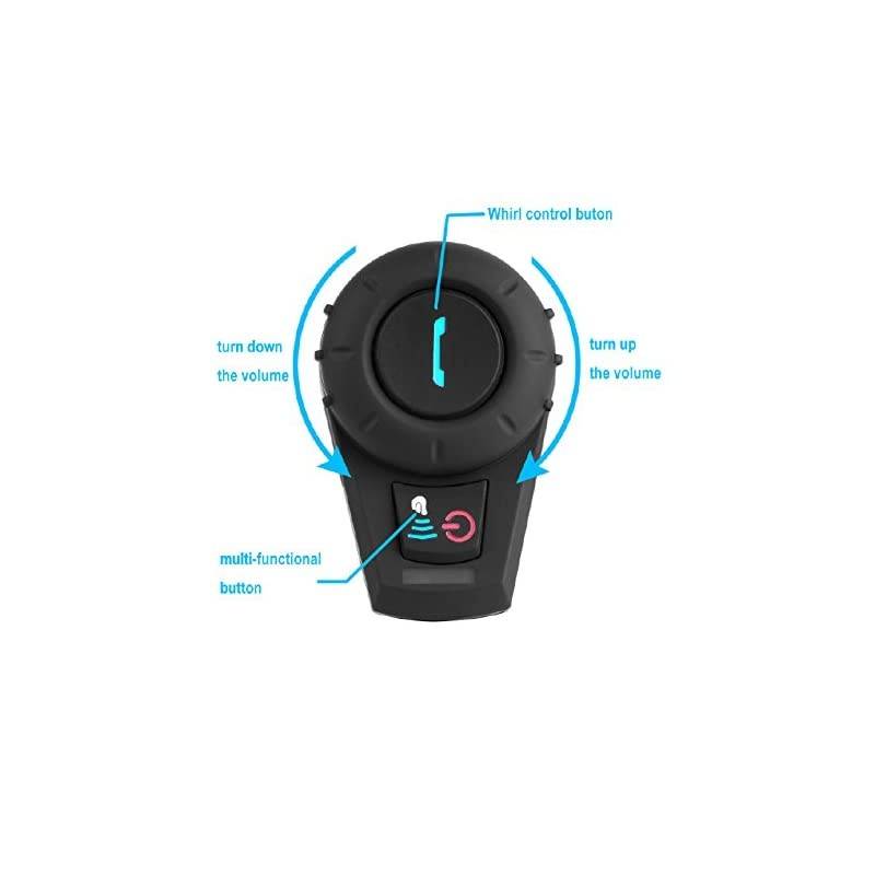 Motorcycle Helmet Speakers FDCVB Helmet Bluetooth Headset Intercom for Motorbike Skiing Communication Systems Range800M23Riders PairingBlack2 Units with Soft Cable
