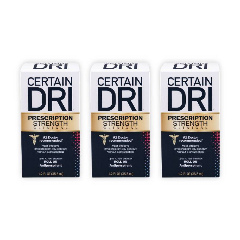 Certain Dri Prescription Strength Clinical Roll-On Antiperspirant - 3.6oz/3pk