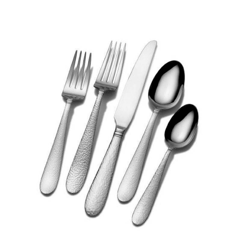 Towle 20pc Stainless Steel Everyday Logan Hammer Ring Silverware Set