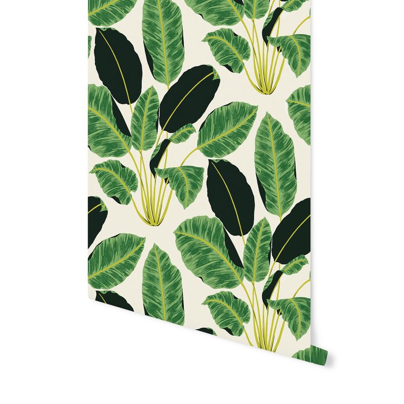 Hojas Cubanas Self-Adhesive Removable Wallpaper By Genevieve Gorder Green