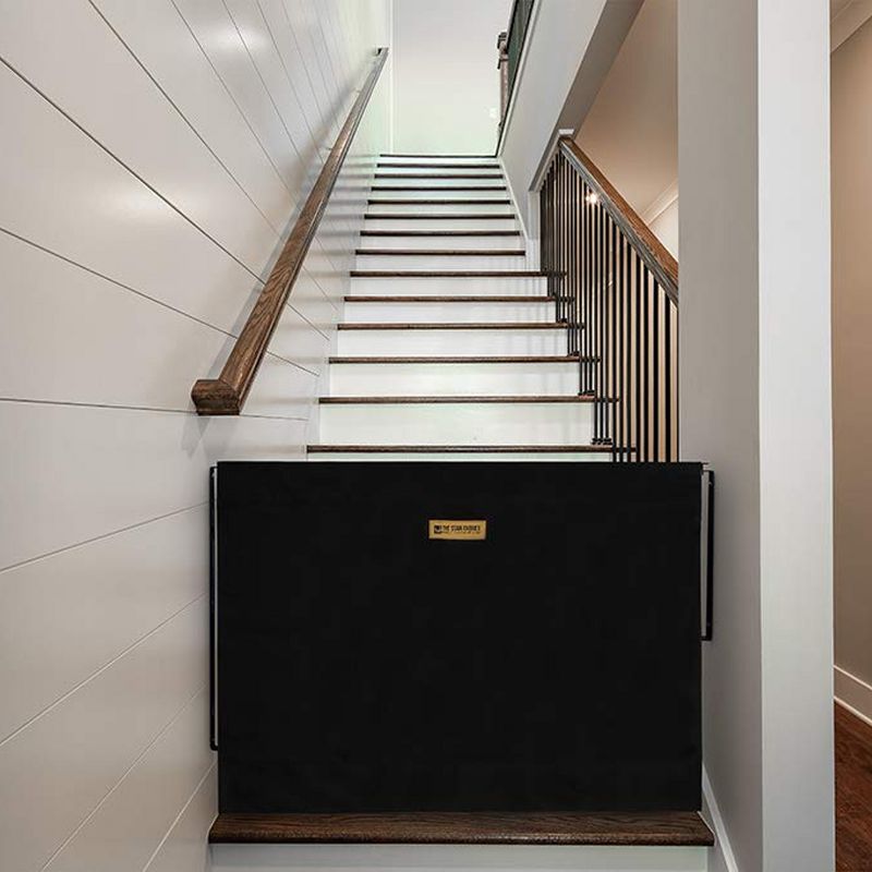 The Stair Barrier Regular Wall to Wall Single Panel Swing Gate with Fabric Slipcover Baby and Pet Safety Gate, 27 to 42.5 Inch, Just Black