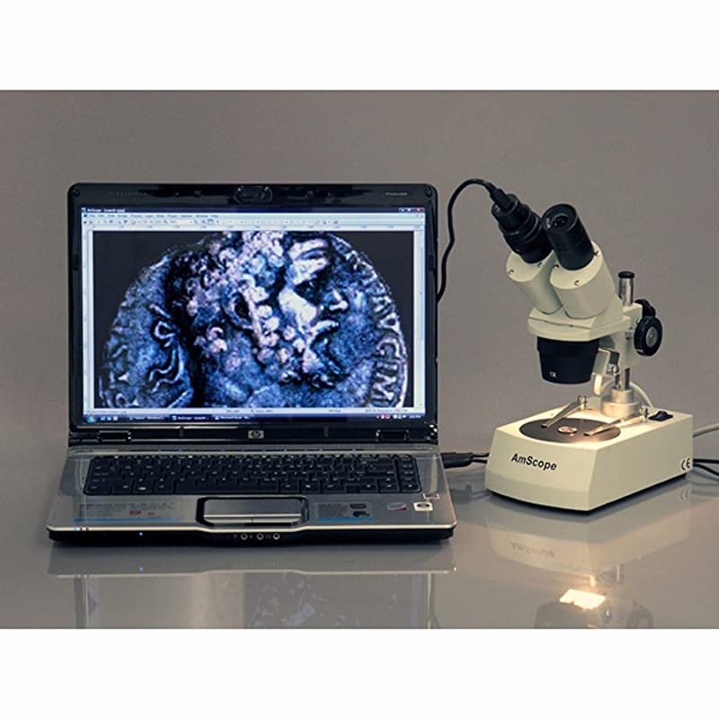 SE306RP ForwardMounted Binocular Stereo Microscope WF10x Eyepieces 20X and 40X Magnification 2X and 4X Objectives Upper and Lower Halogen Lighting Reversible BlackWhite Stage Plate Pillar Stand 120V
