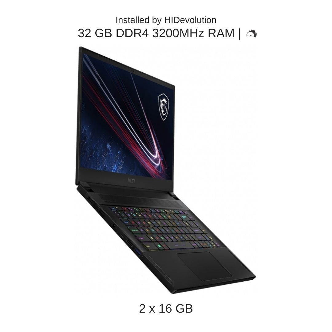 [2021] HIDevolution MSI GS66 Stealth 11UH 15.6" QHD 240Hz, 2.3 GHz i7-11800H, RTX 3080, 32 GB 3200MHz RAM, 4 TB PCIe SSD