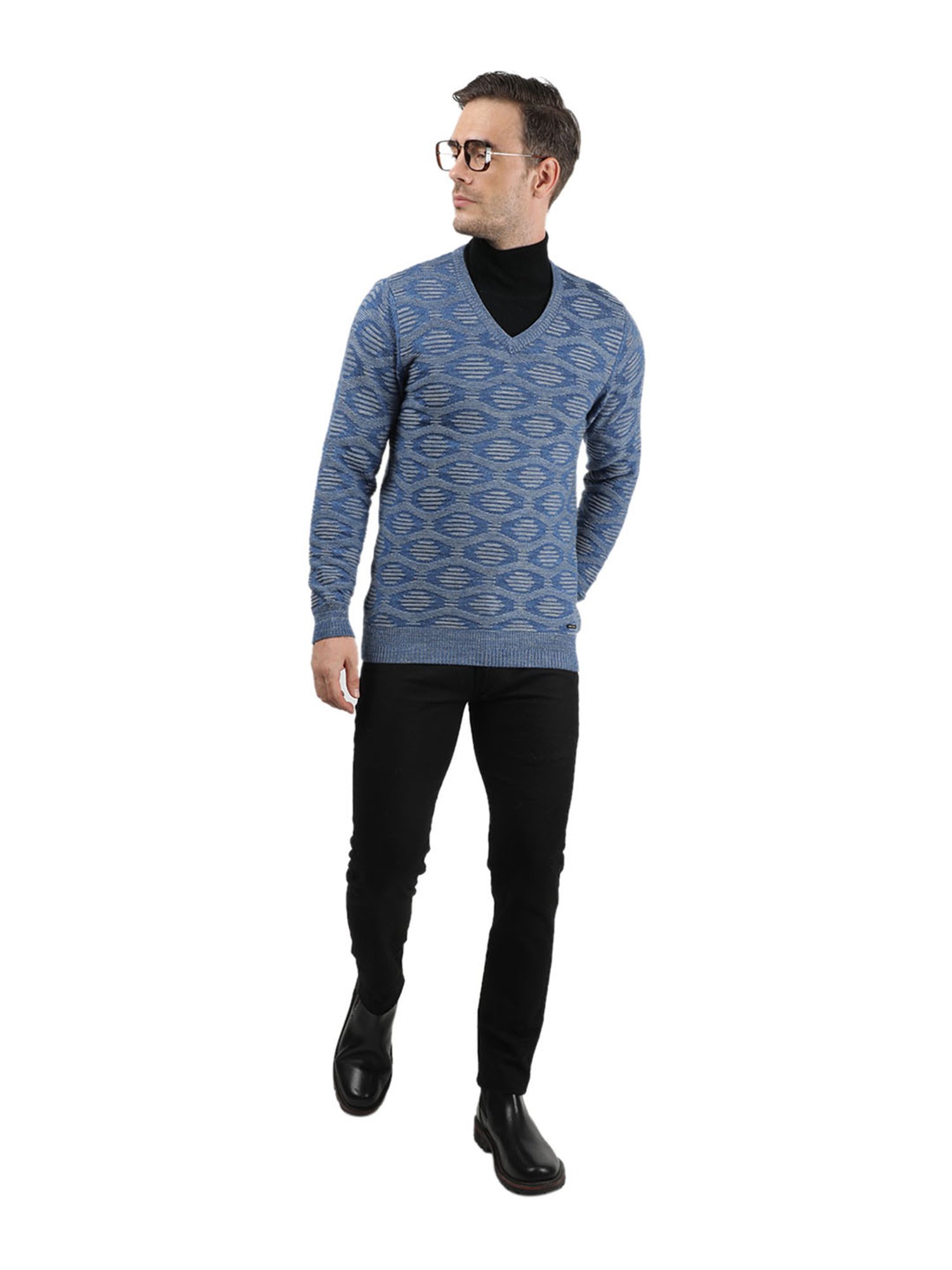 Monte Carlo Blue Printed Pullover