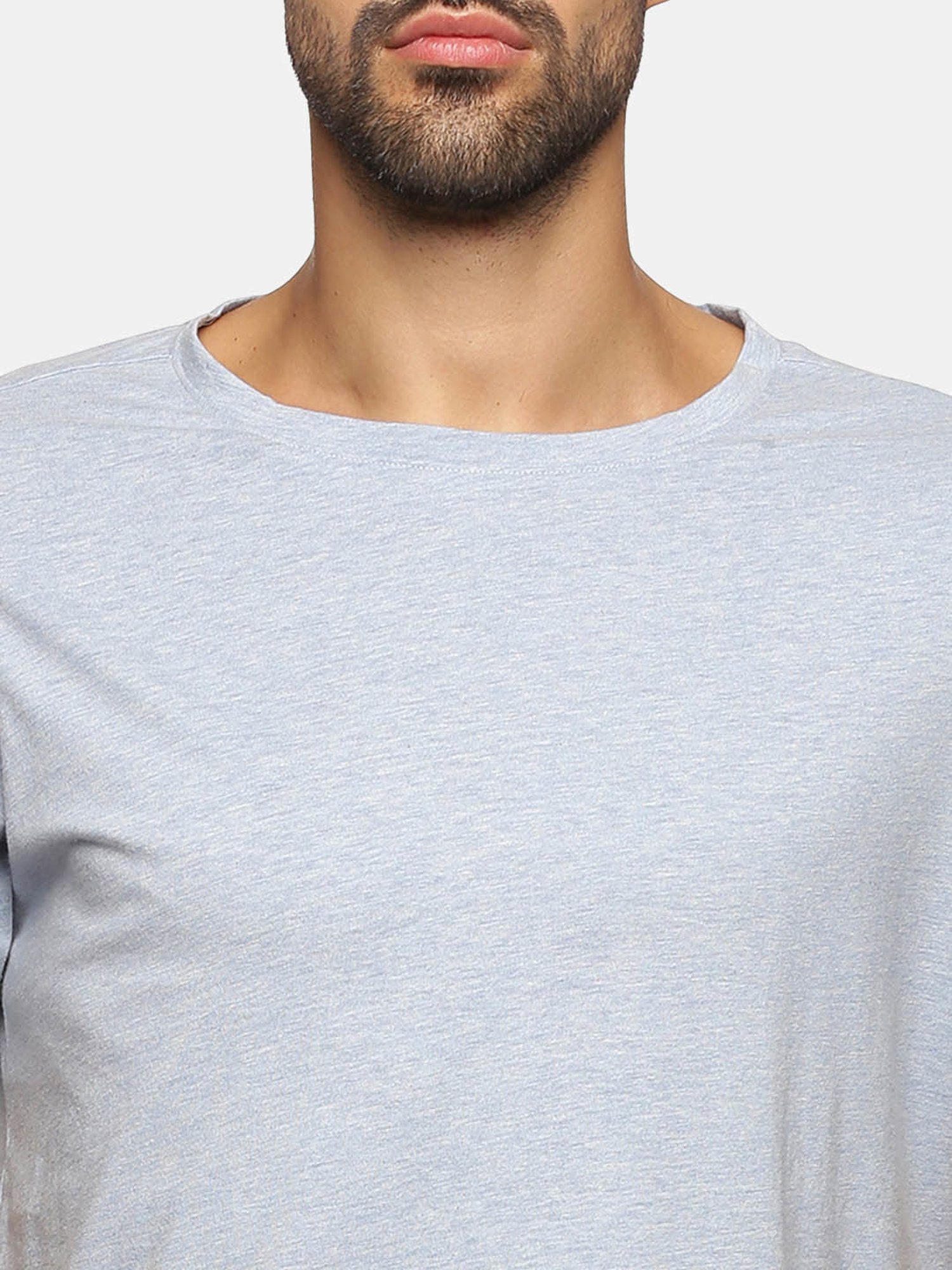 Don Vino Light Blue Regular Fit Crew T-Shirt