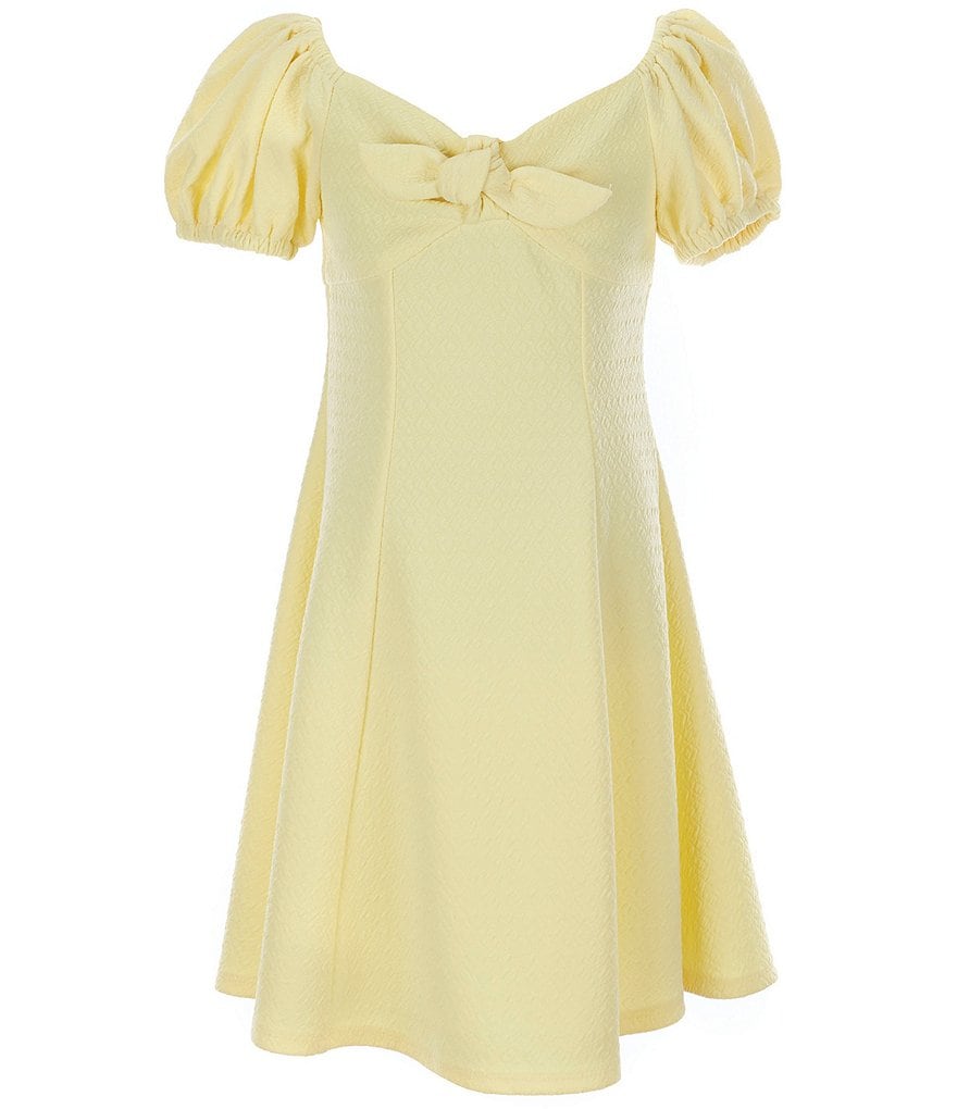 Bonnie Jean Big Girls 7-16 Puff-Sleeve Keyhole Fit-And-Flare Dress
