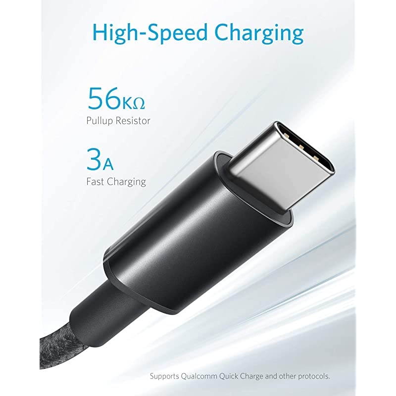 USB C Cable  2Pack 6 ft Type C Charger Premium Nylon USB Cable USB A to Type C Charging Cable Fast Charge for Samsung Galaxy S10 S10+ Note 8 LG V20 and Other USB C Charger Black