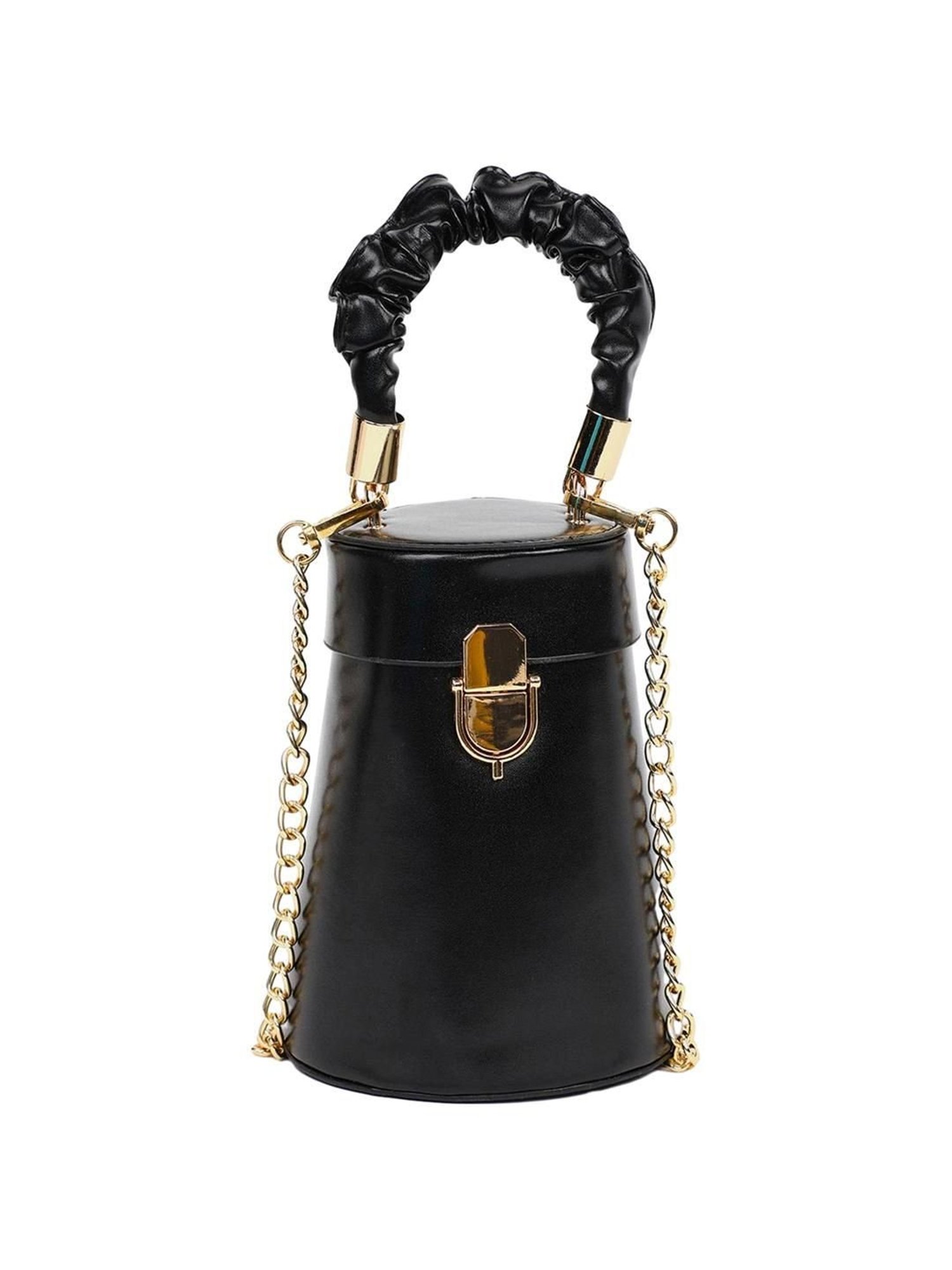 HauteSauce Black Solid Small Handbag