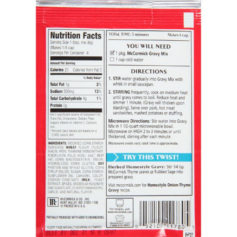 McCormick Homestyle Gravy Mix .87oz