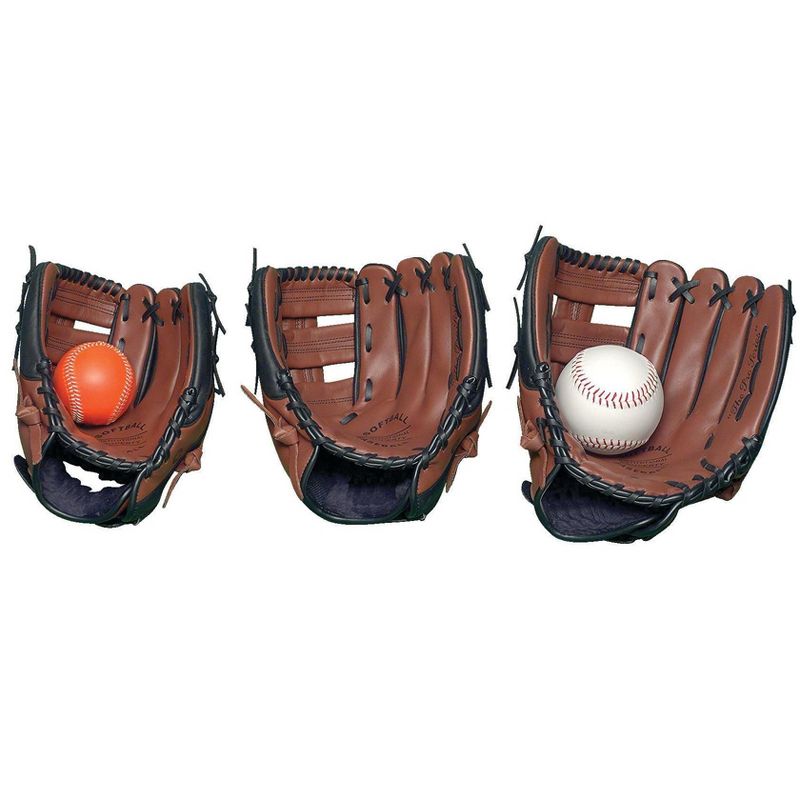 Sportime Right-Handed Thrower Leather Baseball Glove, Youth, Ages 7 to 10