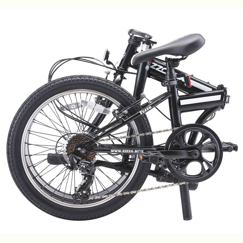 ZiZZO Ferro 7-Speed Steel 20" Folding Bike - Black