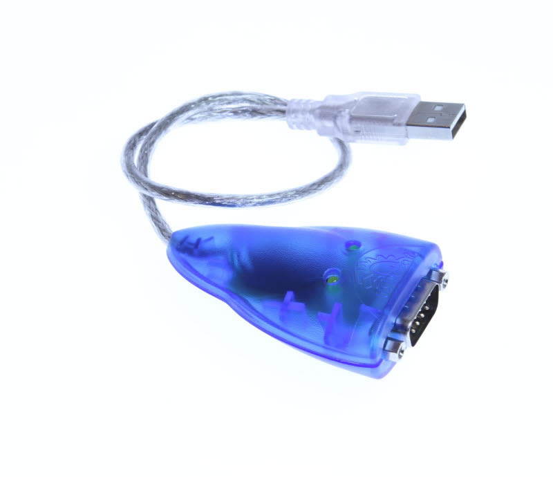 USBGear&reg; USB to Serial Adapter, 9-pin male, provides transmit & receive lights with FTDI chipset