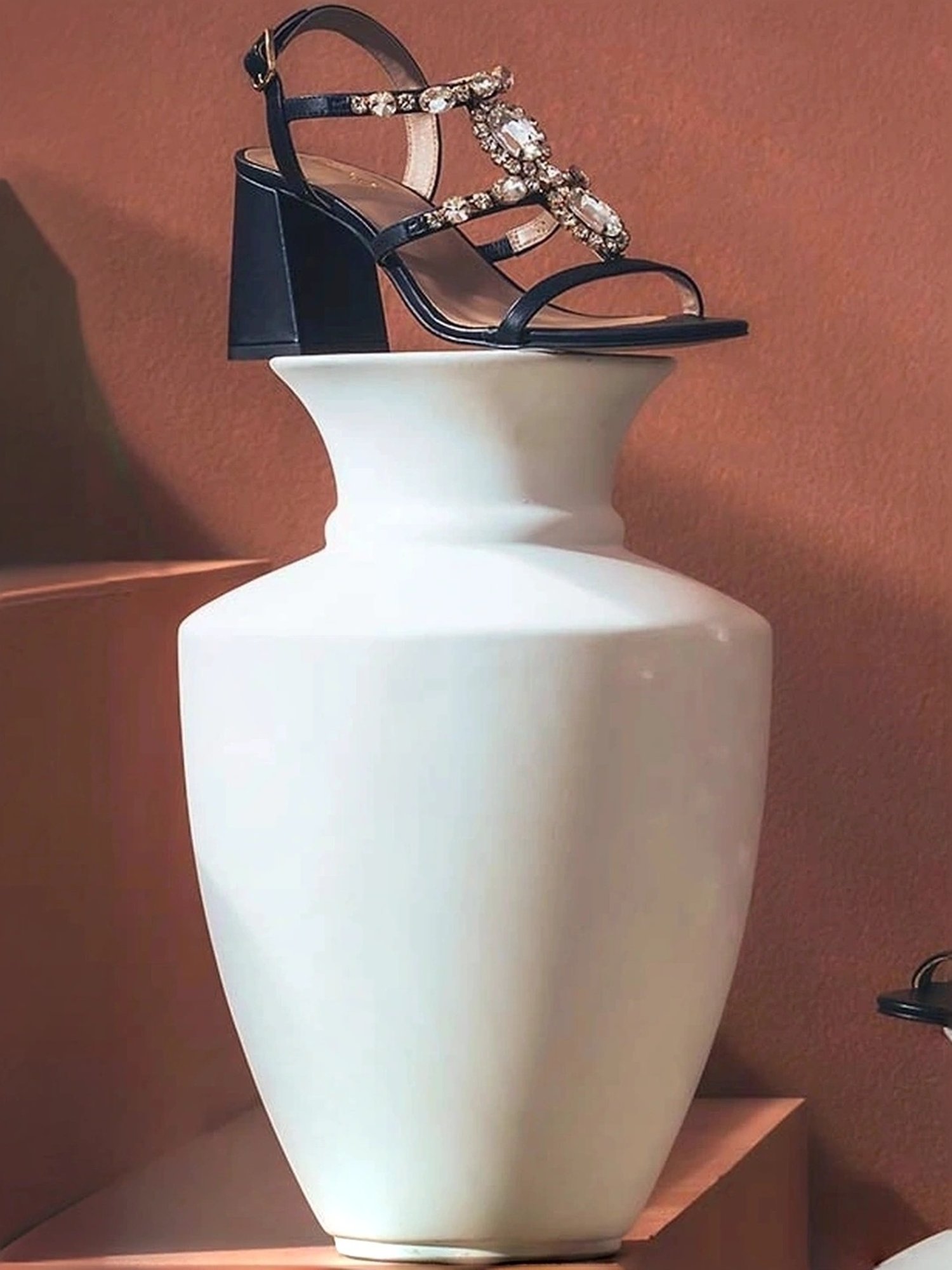 Saint G Women's Adorned Black Ankle Strap Sandals