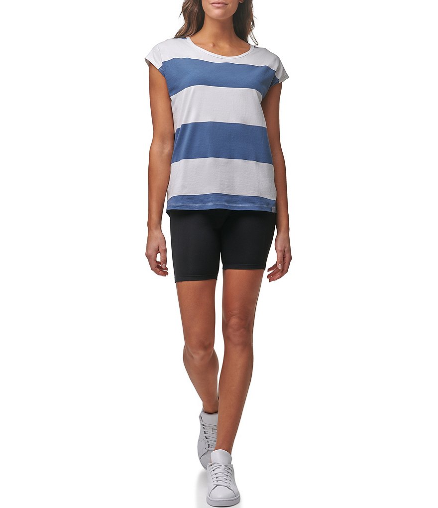 Marc New York Rugby Stripe Dolman Cap Sleeve Tee