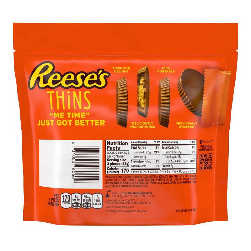Reese's Peanut Butter Cups Thins Milk Chocolate Pouch - 7.37oz