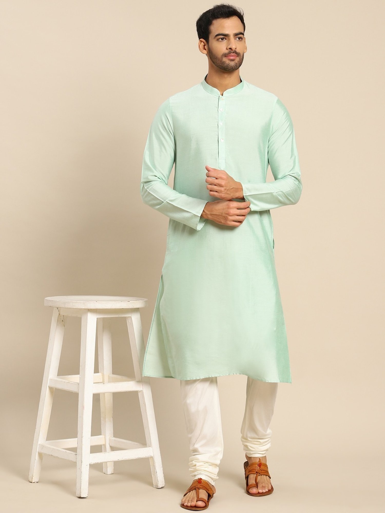 KISAH Sea Green Regular Fit Kurta Bottom Set