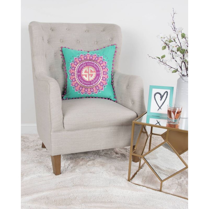 Simply Southern Medallion Throw Pillow Purple - Rizzy Home