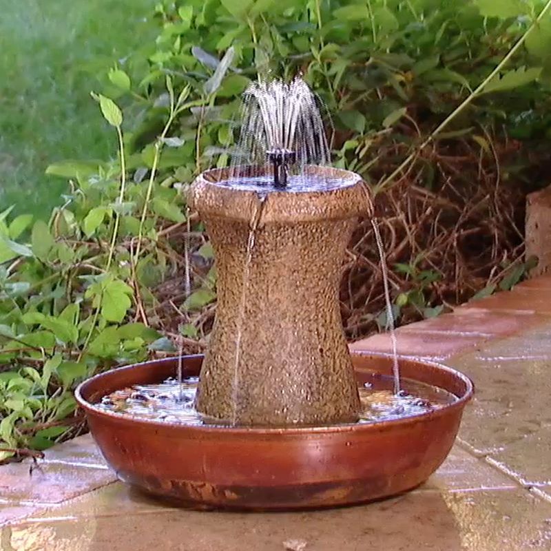 12.5" H Resin Outdoor Fountain - Golden Bronze - Saint Tropez