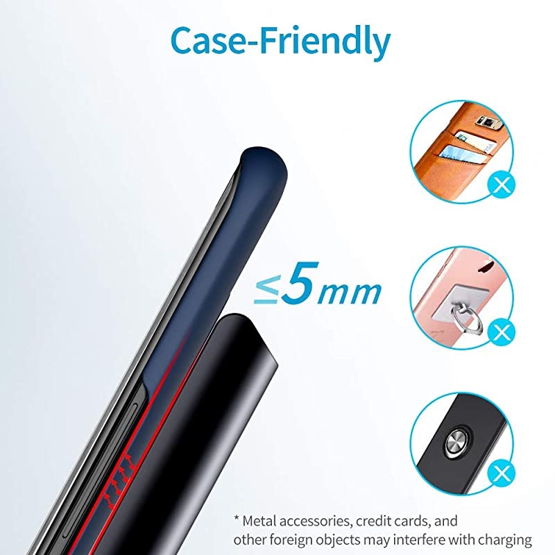 Fast Wireless Charger, Lift Wireless Charging Stand, Qi-Certified, 7.5W for iPhone 11/11 Pro/11 Pro Max/XR/XS, 10W for Galaxy S10/S10+/Note10, 5W for Google Pixel 4 & All Qi-Compatible Phones