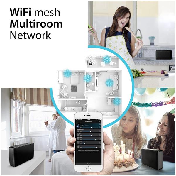 Aud Air by iLuv- WiFi and Bluetooth Portable Multi-room Speaker(Compatible with Apple and Android Smartphones and other Bluetooth Devices)(Black)