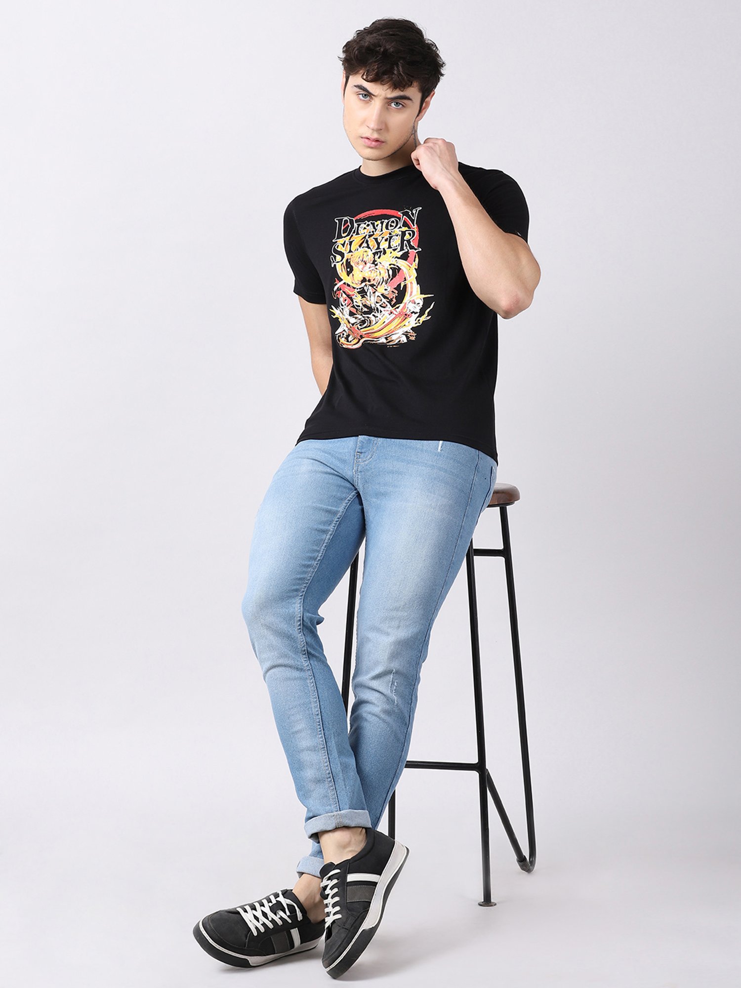 Bushirt Black Cotton Crew T-Shirt