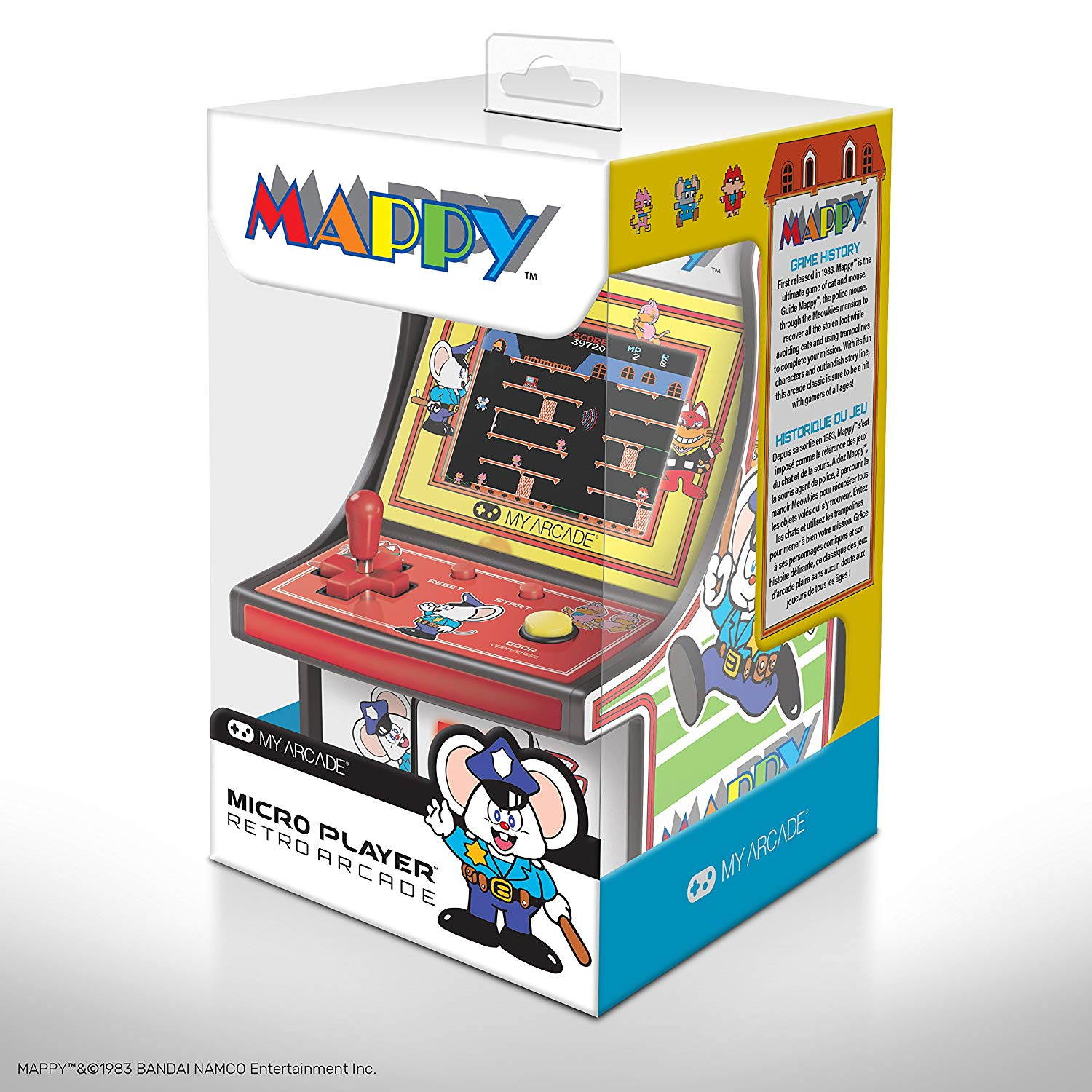 MY ARCADE Bandai Namco MAPPY 6" Micro Arcade Machine Portable Handheld Video Game