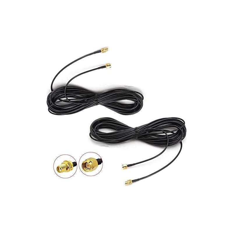 10ft SMA Extension Cable SMA Male to SMA Female RF Connector Adapter WiFi Antenna Extension Cable-2Pack