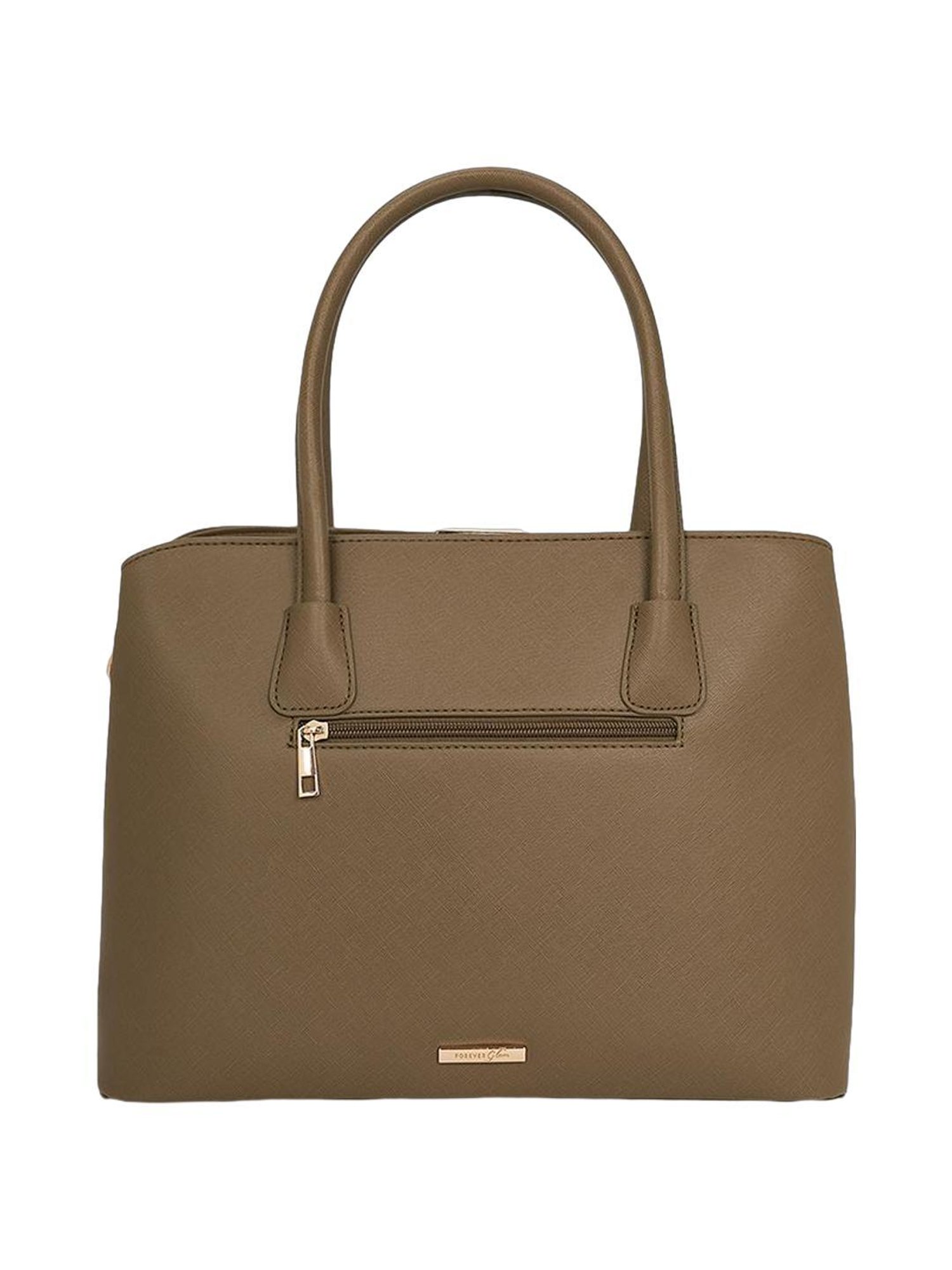Forever Glam by Pantaloons Khaki Solid Handbag