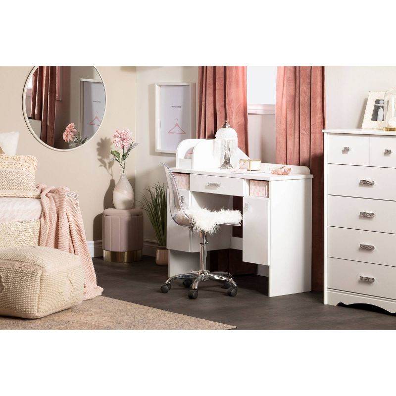 Tiara Makeup Desk Pure White - South Shore