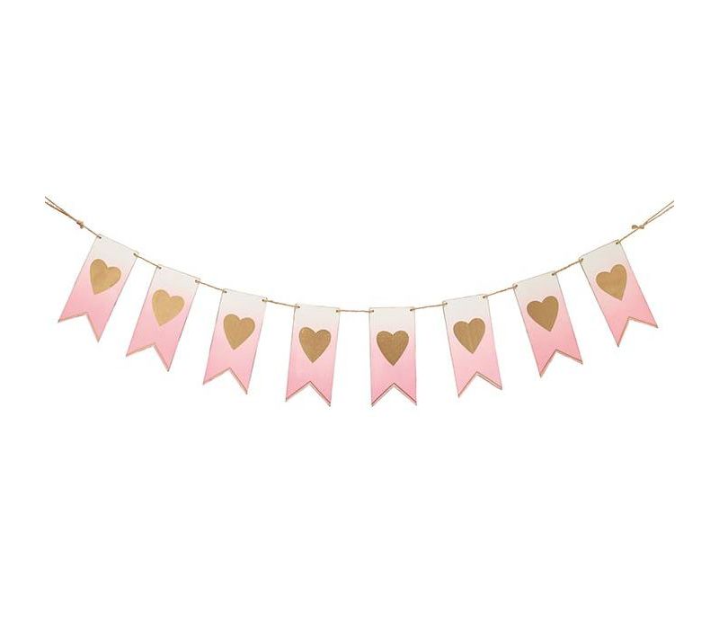 Valentine's Day 6.5" Valentine Heart Flag Banner Love Heart Burton & Burton  -  Banners And Garlands