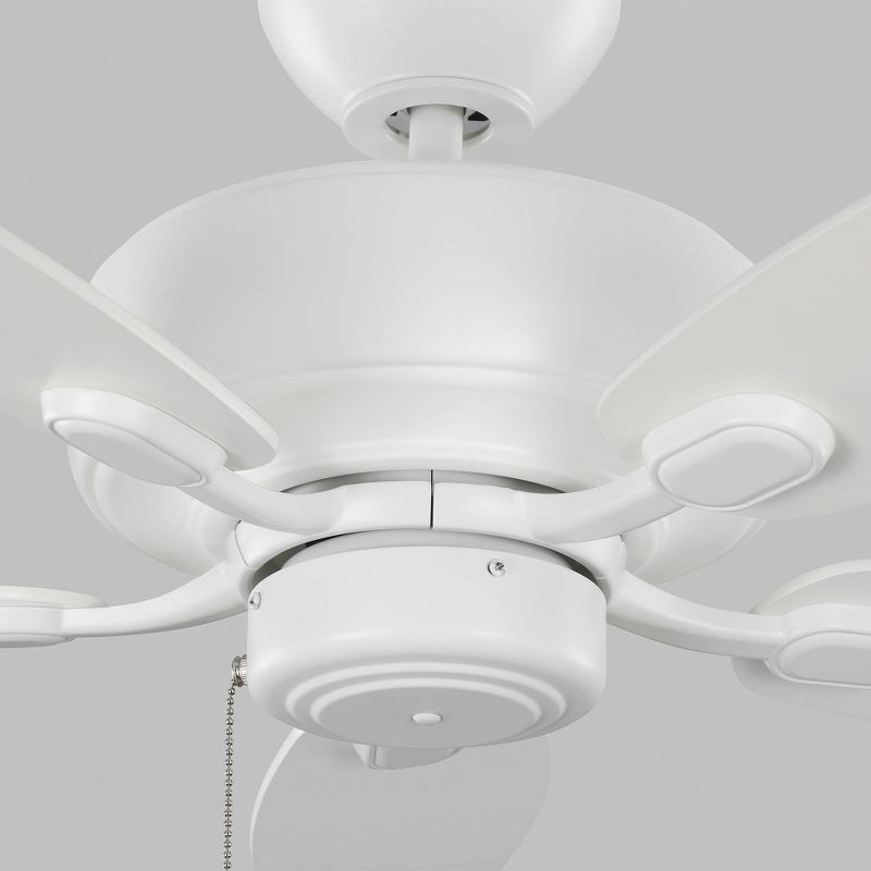 44" Monte Carlo Centro Max II Matte White Pull Chain Ceiling Fan