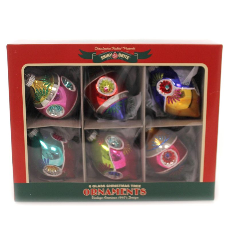 Shiny Brite 3.5" 3.50 Cc Multi Reflecto Tulips Ornament Christmas Confetti  -  Ornament Sets