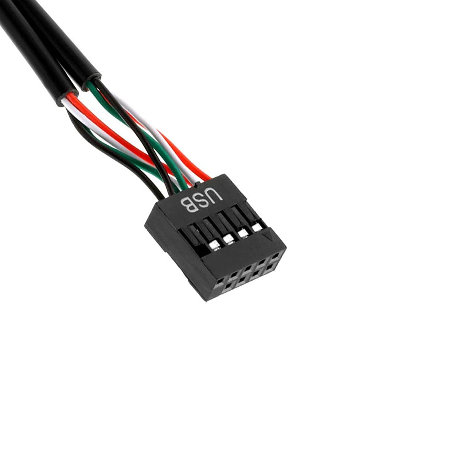 Rocketek Motherboard 9 pin Header Male 1 to 2 Female Extension Splitter Cable Desktop 9-Pin USB 2.0 HUB Connector Adapter for Port Multiplier