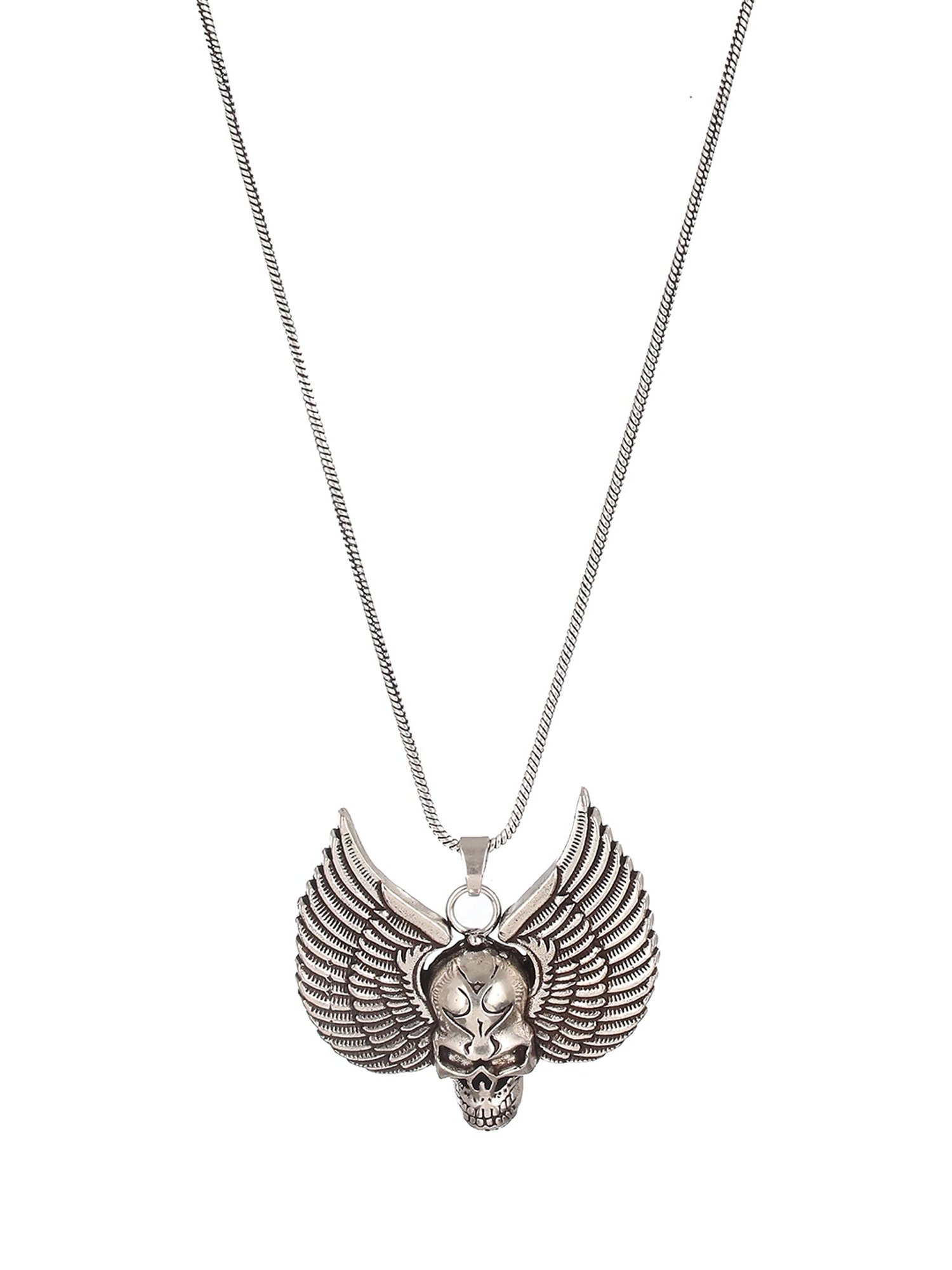 Bold by Priyaasi Skull Got Wings Black Casual Pendant With Chain for Men