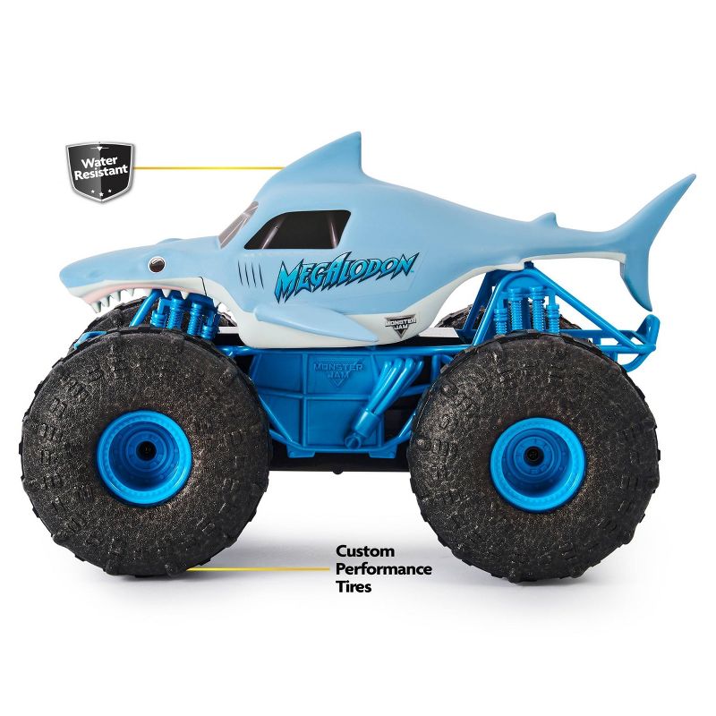 Monster Jam Official Megalodon Storm All-Terrain Remote Control Monster Truck - 1:15 Scale