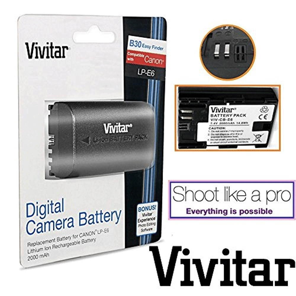 Vivitar Canon LP-E6 Equiv. Battery (CBE6)