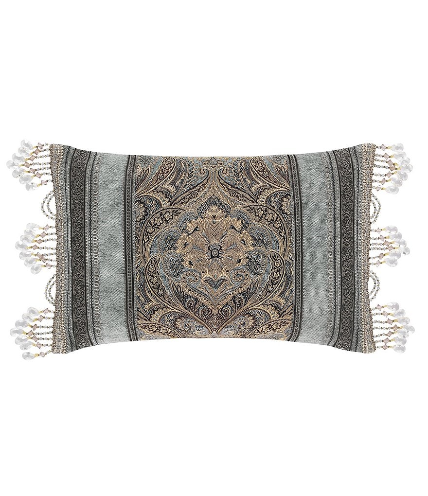 J. Queen New York Provence Beaded Tasseled Boudoir Pillow