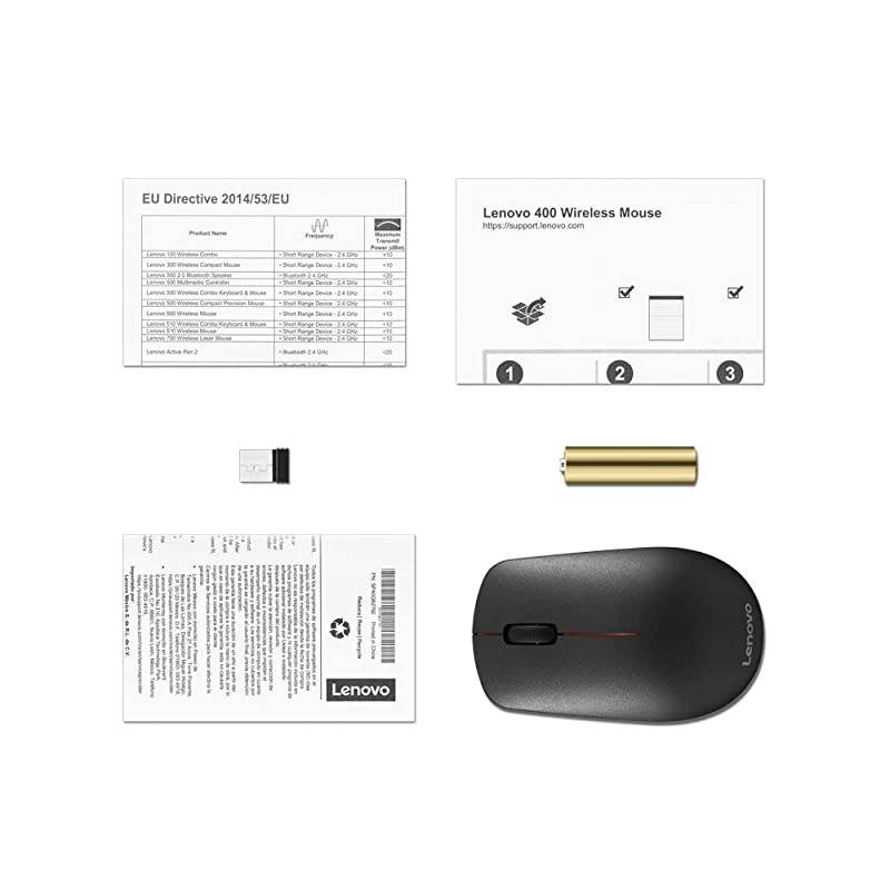 400 Wireless Mouse 146quotH x 417quotW x 248quotD Black GY50R91293