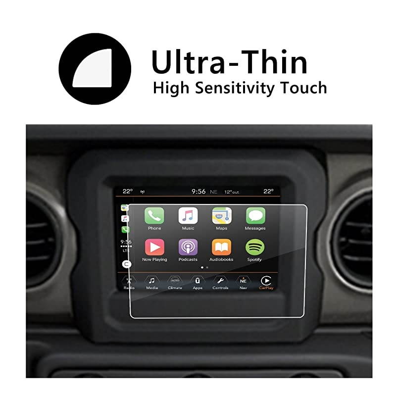 2018 2019 2020 Wrangler JL Uconnect Touch Screen Protector  HD Clear TEMPERED GLASS Protective Film Against Scratch High Clarity 7Inch