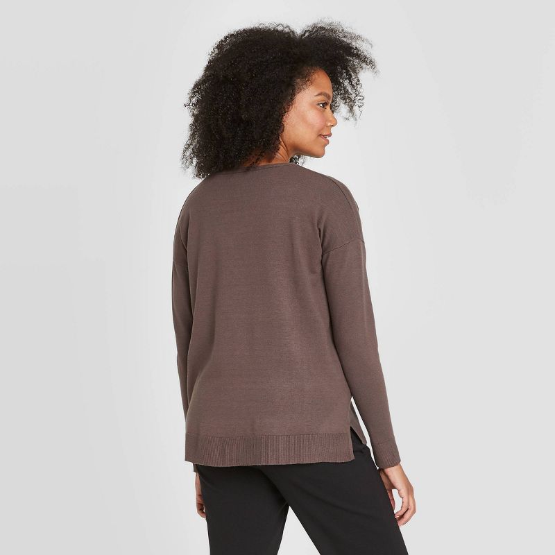 J.McLaughlin Jamey Crew Neck Button Trim Raglan Sleeve Sweater