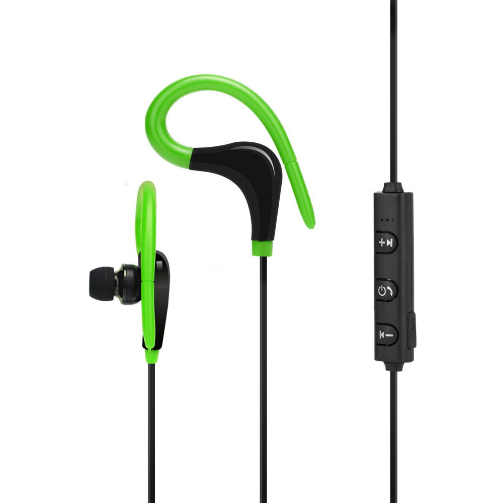 Jansicotek AX-01 Bluetooth Wireless Earphone Headset Sport Stereo Headphone Music MP3 Playing Noise Reduction Headset for Mobile Phone- Green