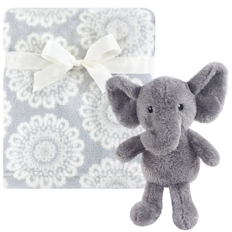 Hudson Baby Unisex Baby Plush Blanket with Toy - Snuggly Elephant